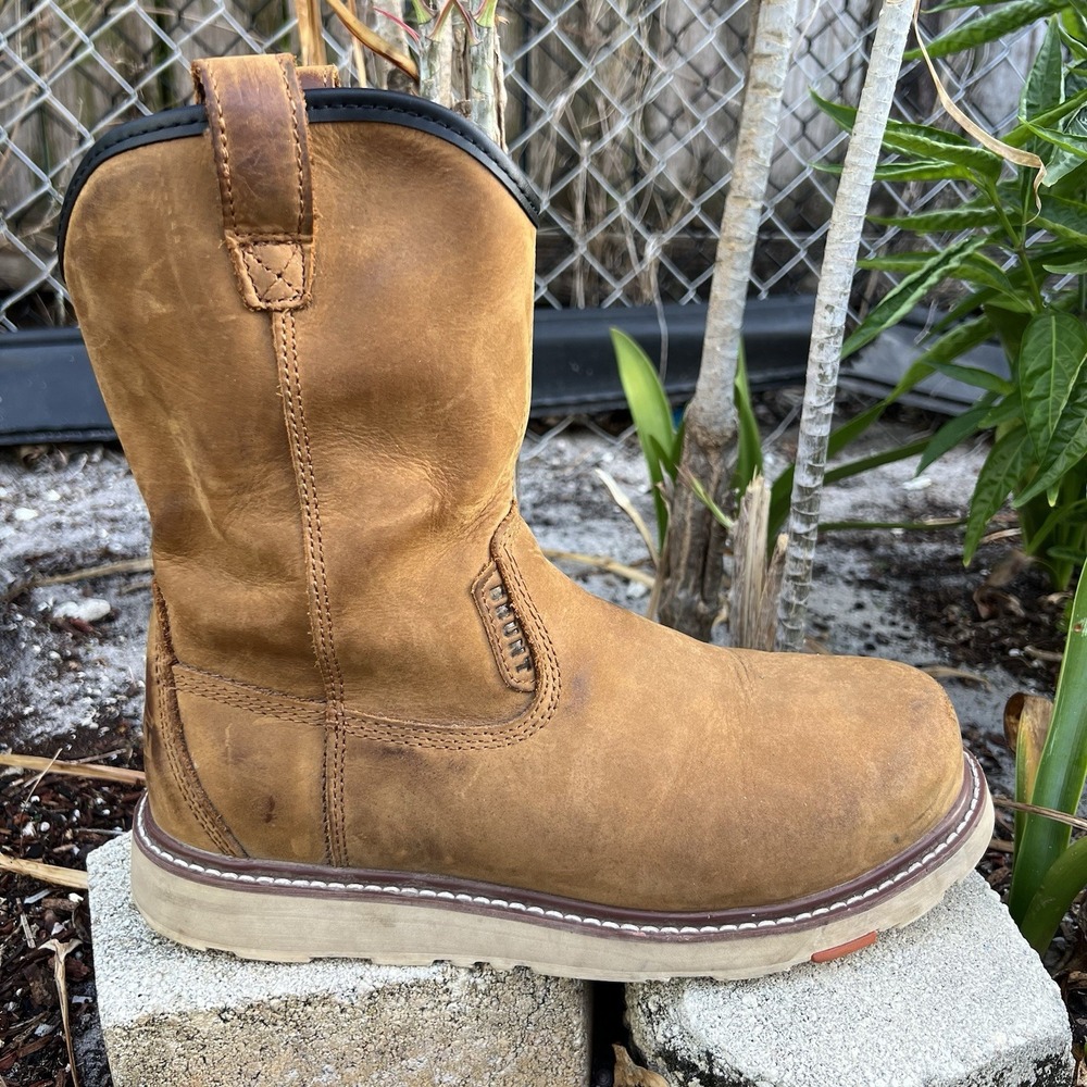 BRUNT The Bolduc Comp Toe Pull On Wellington Mens Sz 9.5 Work Boot Slip Resist